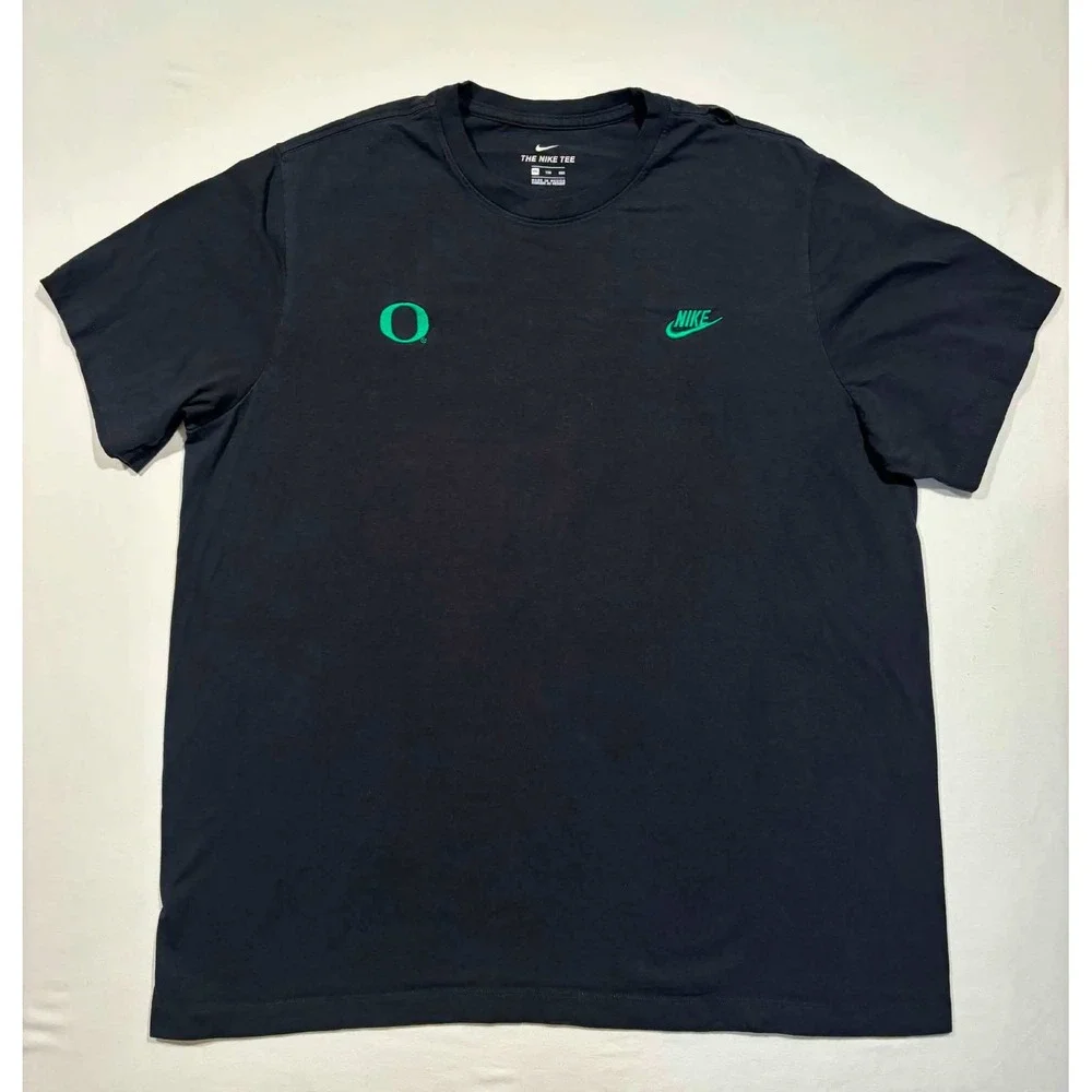 Nike Oregon Ducks T-Shirt Mens XXL Black Green Logo Short Sleeve Crew Neck Tee‎